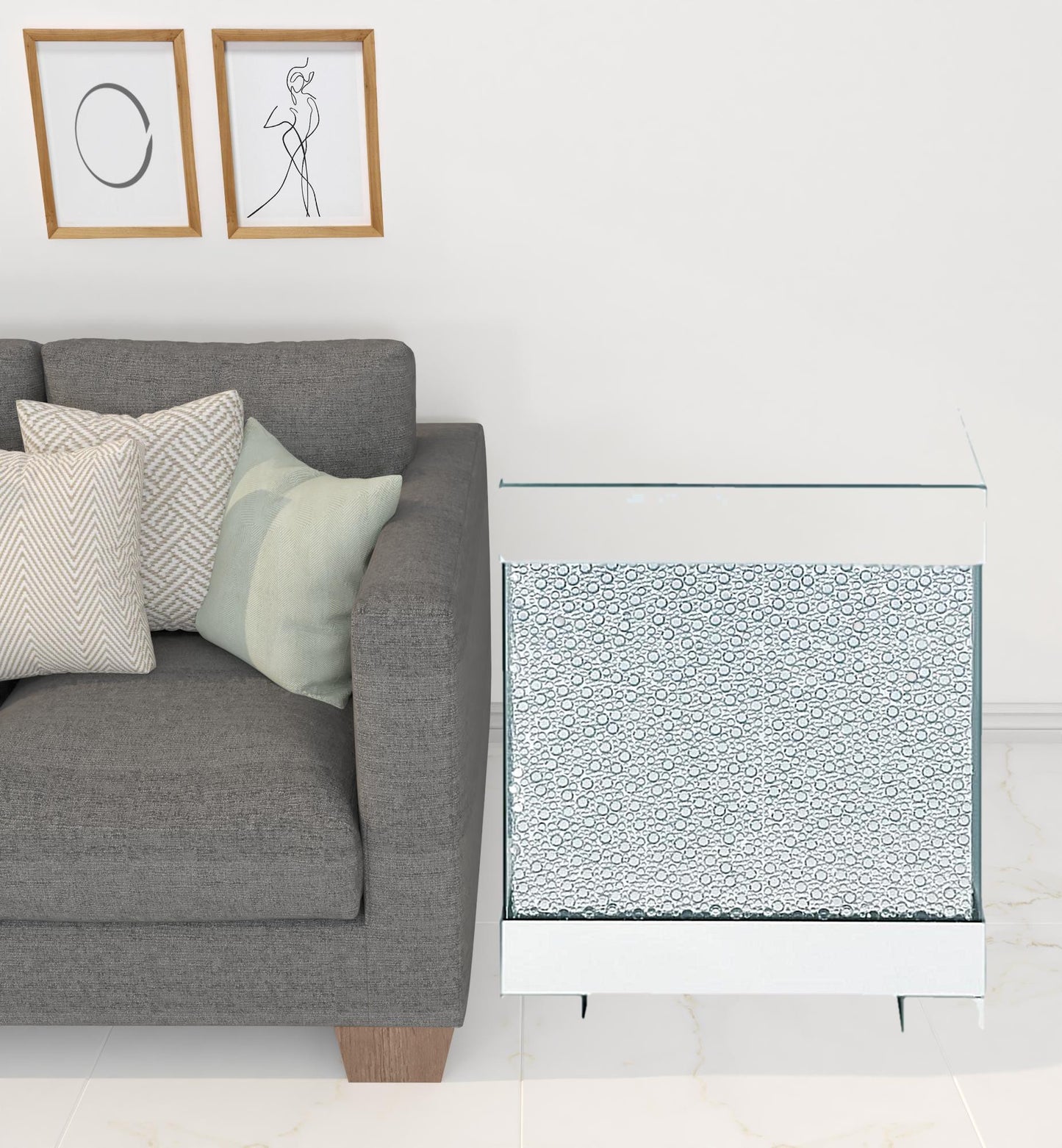 24" Mirrored Square End Table By Homeroots | End Tables | Modishstore - 2