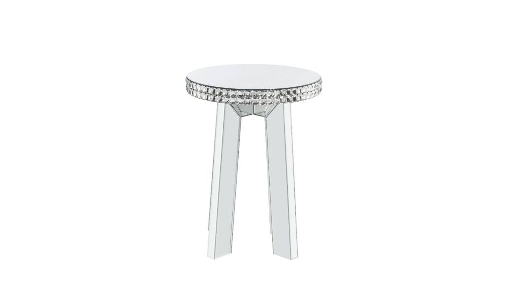 24" Silver Glass Round Mirrored End Table By Homeroots | End Tables | Modishstore