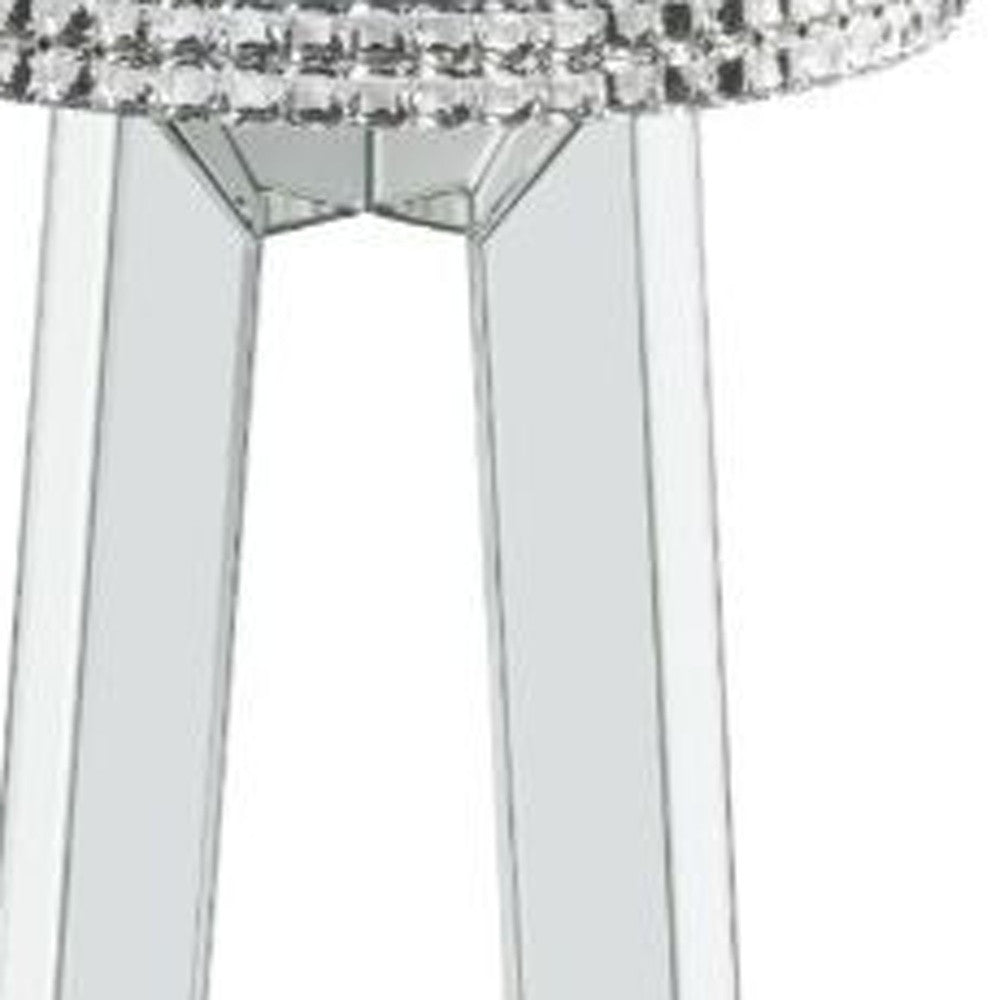 24" Silver Glass Round Mirrored End Table By Homeroots | End Tables | Modishstore - 3