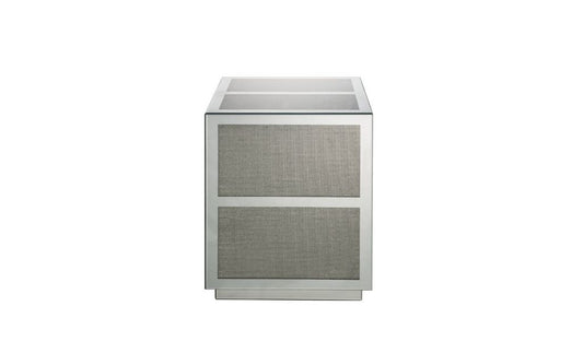 24" Silver And Clear Glass And Stone Square End Table By Homeroots