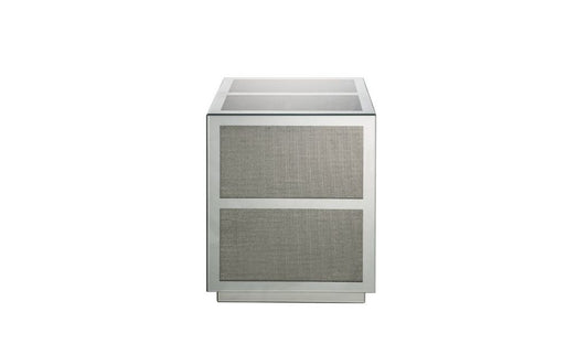 24" Silver And Clear Glass And Stone Square End Table By Homeroots | End Tables | Modishstore