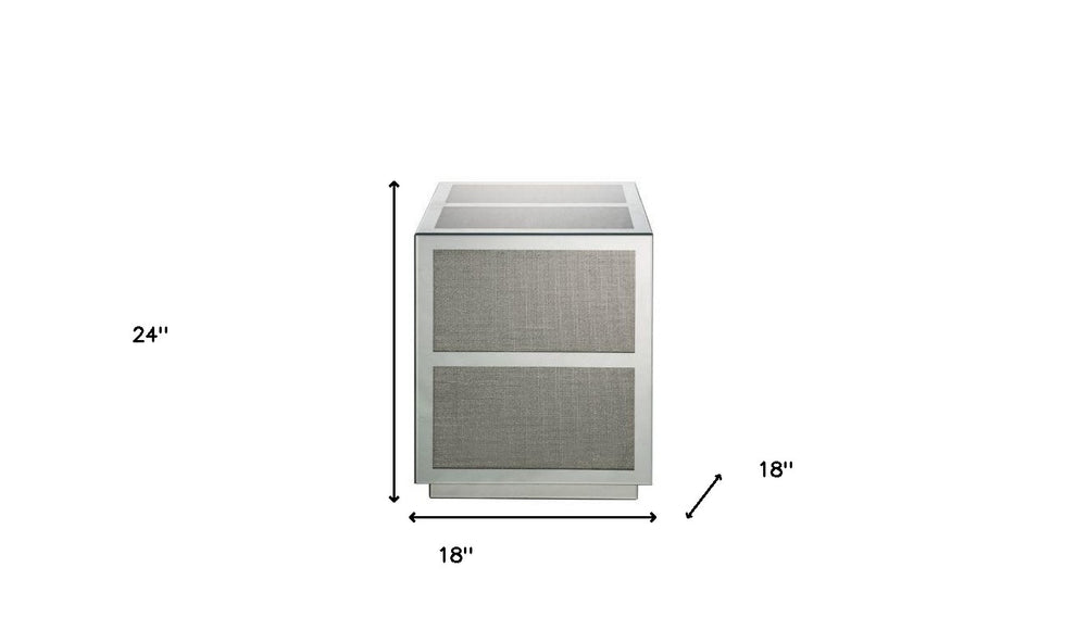 24" Silver And Clear Glass And Stone Square End Table By Homeroots | End Tables | Modishstore - 5