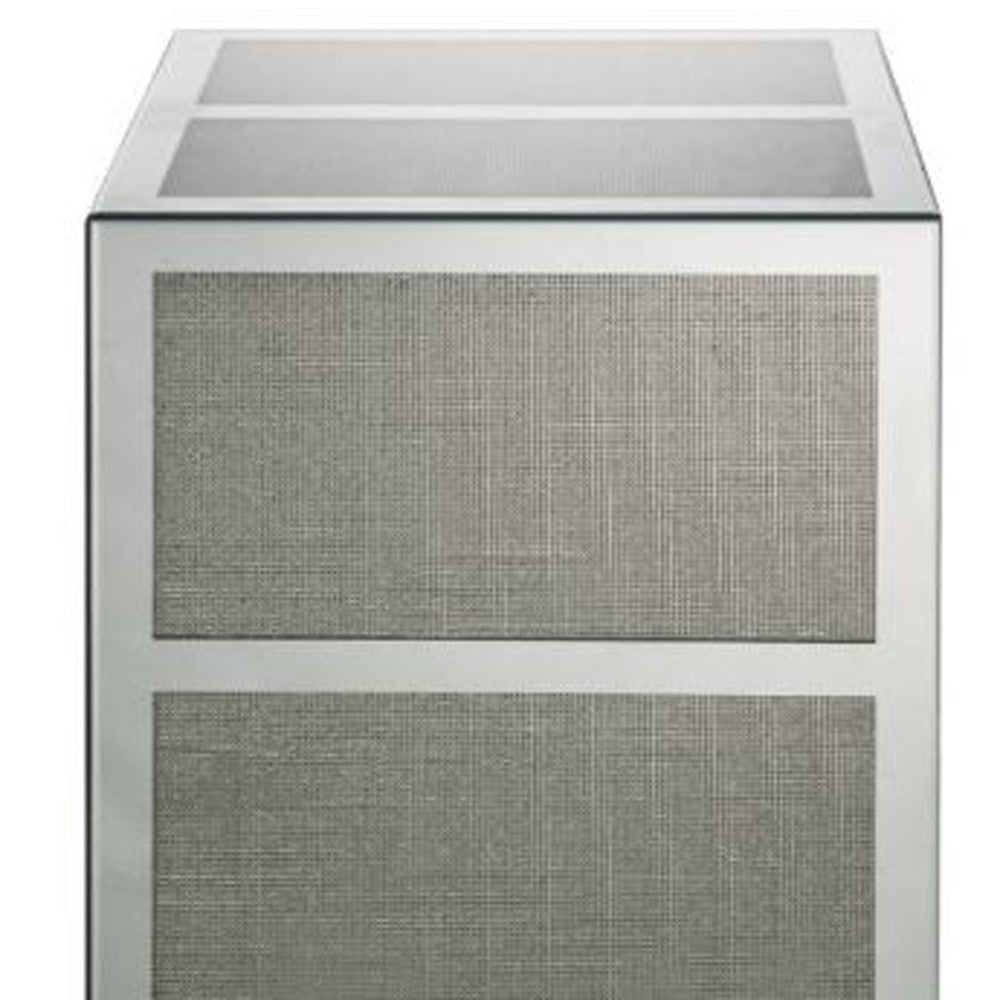 24" Silver And Clear Glass And Stone Square End Table By Homeroots | End Tables | Modishstore - 4