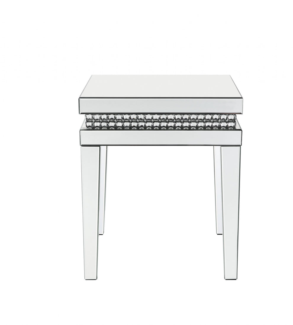 24" Silver Mirrored Square End Table By Homeroots | End Tables | Modishstore - 2