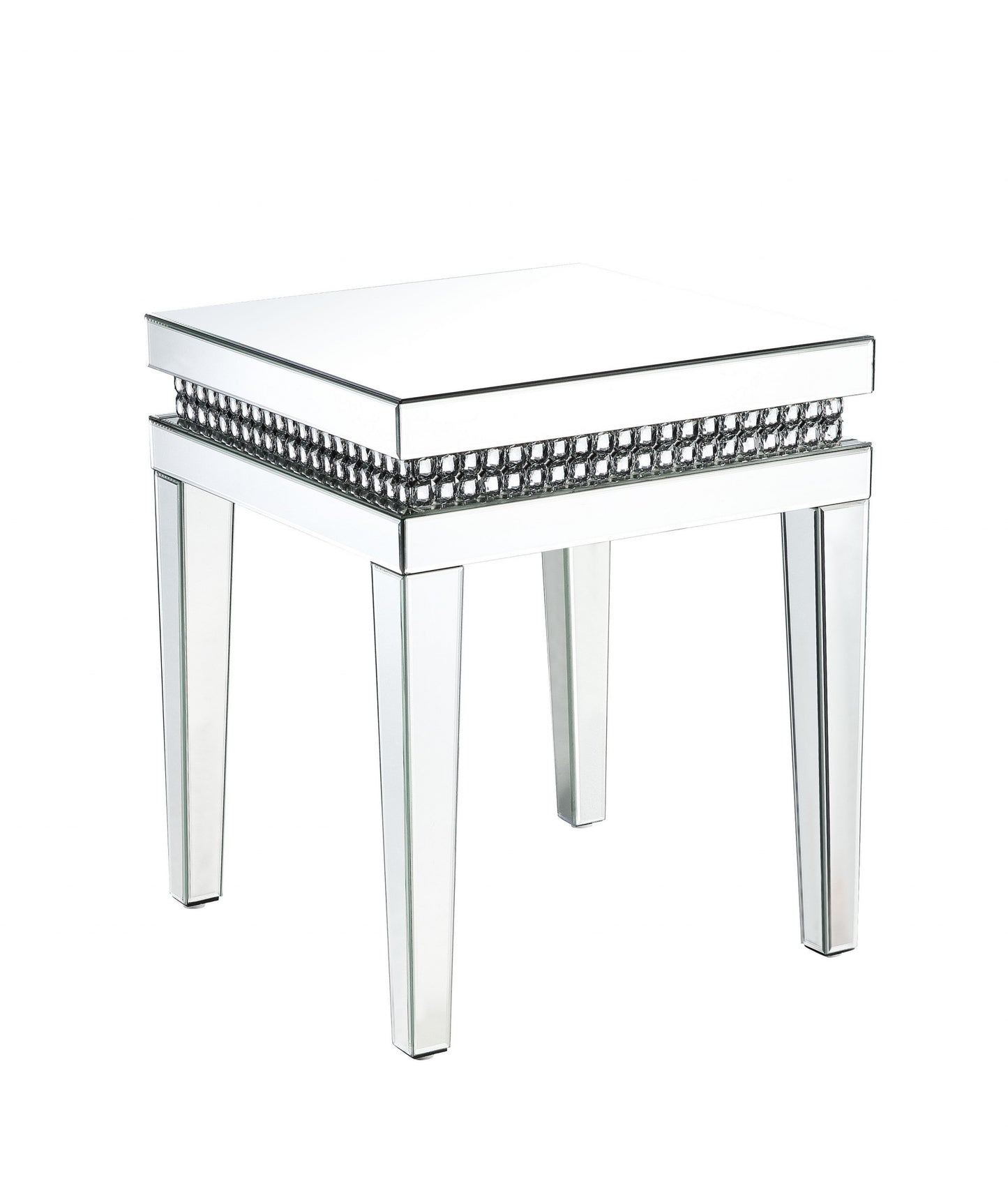 24" Silver Mirrored Square End Table By Homeroots