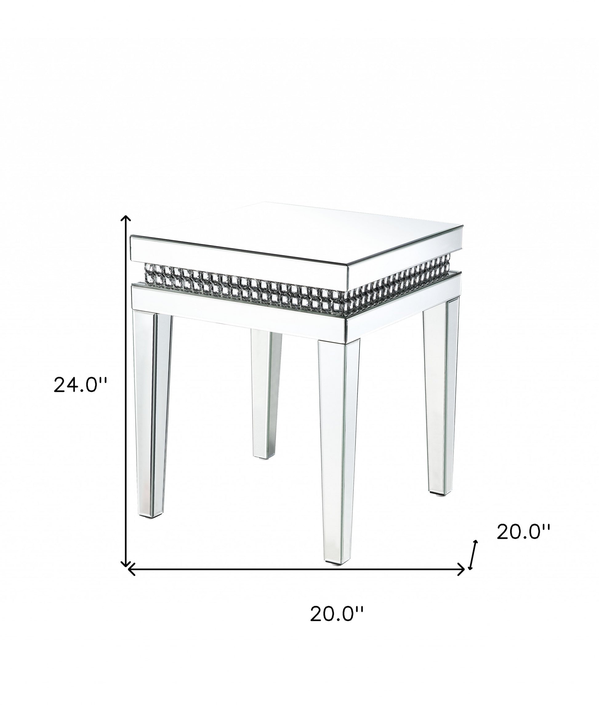 24" Silver Mirrored Square End Table By Homeroots | End Tables | Modishstore - 8