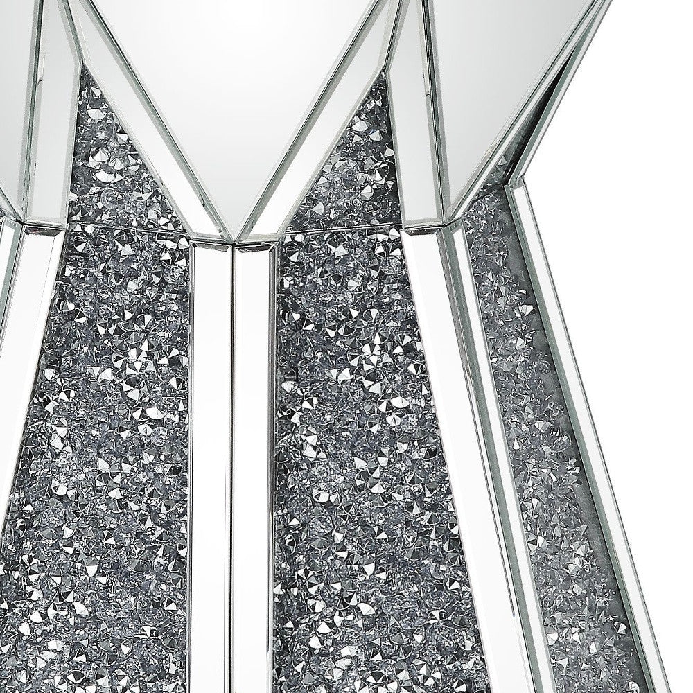 24" Gray And Silver Mirrored Octagon End Table By Homeroots | End Tables | Modishstore - 5