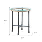 24" Sandy Gray And Clear Glass And Metal Round End Table By Homeroots | End Tables | Modishstore - 6
