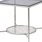 24" Chrome And Clear Glass And Metal Square End Table With Shelf By Homeroots | End Tables | Modishstore - 3
