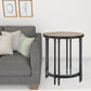 24" Sandy Black And Oak Manufactured Wood And Metal Round End Table With Shelf By Homeroots | End Tables | Modishstore - 2