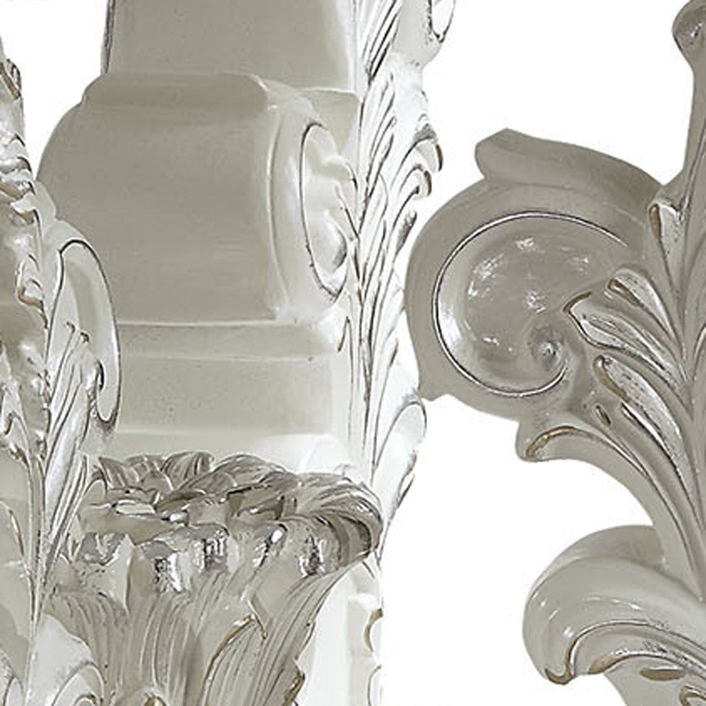 29" Antique White Manufactured Wood And Resin Square End Table By Homeroots | End Tables | Modishstore - 5