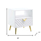22" White Manufactured Wood And Metal Rectangular End Table With Drawer And Shelf By Homeroots | End Tables | Modishstore - 5