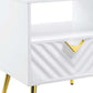 22" White Manufactured Wood And Metal Rectangular End Table With Drawer And Shelf By Homeroots | End Tables | Modishstore - 3