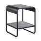 21" Black And Concrete Gray Manufactured Wood And Metal Rectangular End Table With Shelf By Homeroots | End Tables | Modishstore
