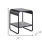 21" Black And Concrete Gray Manufactured Wood And Metal Rectangular End Table With Shelf By Homeroots | End Tables | Modishstore - 5