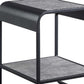 21" Black And Concrete Gray Manufactured Wood And Metal Rectangular End Table With Shelf By Homeroots | End Tables | Modishstore - 3