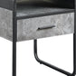 22" Black And Concrete Gray Manufactured Wood And Metal Square End Table With Drawer And Shelf By Homeroots | End Tables | Modishstore - 5