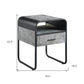 22" Black And Concrete Gray Manufactured Wood And Metal Square End Table With Drawer And Shelf By Homeroots | End Tables | Modishstore - 7