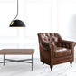 34" Top Grain Leather And Brown Tufted Chesterfield Chair By Homeroots | Armchairs | Modishstore - 2