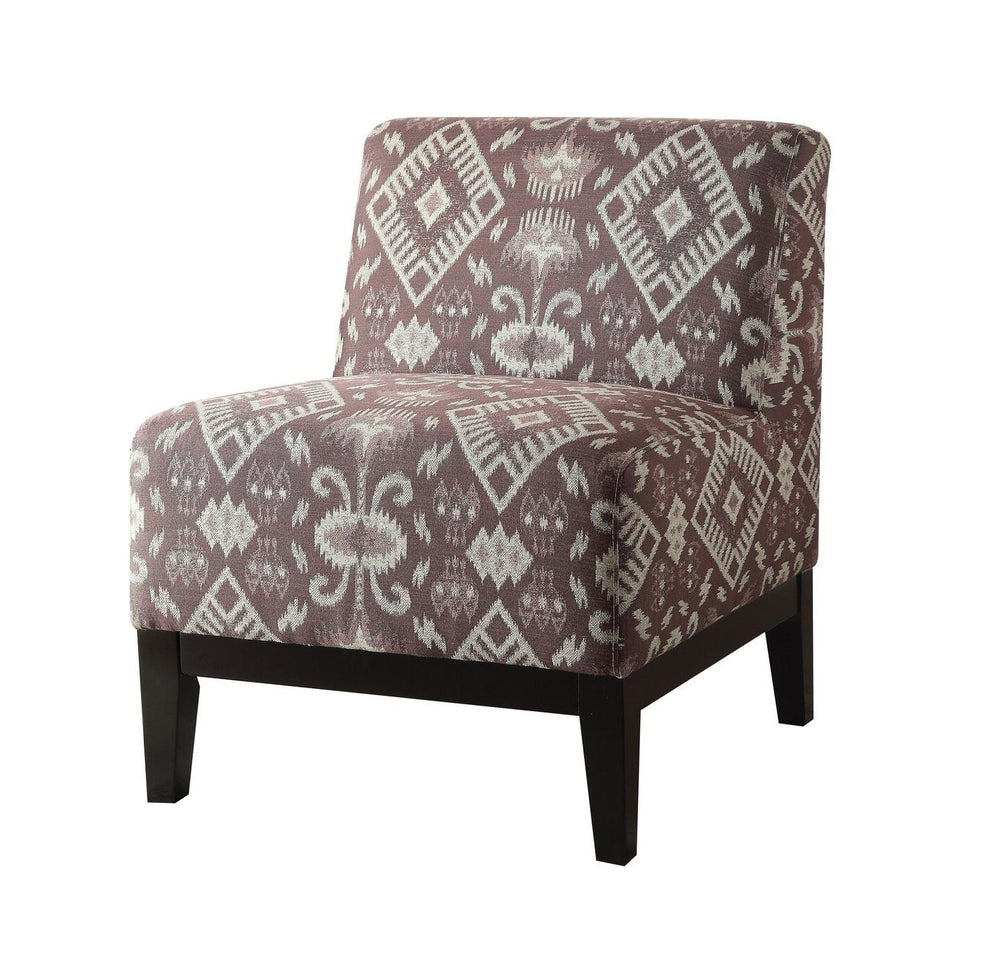 28" Purple Chenille And Black Ikat Slipper Chair By Homeroots | Armchairs | Modishstore - 3