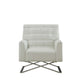 34" White Faux Leather And Steel Solid Color Club Chair By Homeroots | Armchairs | Modishstore