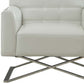 34" White Faux Leather And Steel Solid Color Club Chair By Homeroots | Armchairs | Modishstore - 4