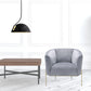 30" Gray Velvet And Gold Solid Color Barrel Chair By Homeroots | Armchairs | Modishstore - 2