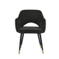 22" Black Velvet And Gold Solid Color Parsons Chair By Homeroots | Armchairs | Modishstore