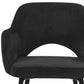22" Black Velvet And Gold Solid Color Parsons Chair By Homeroots | Armchairs | Modishstore - 3
