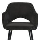 22" Black Velvet And Gold Solid Color Parsons Chair By Homeroots