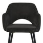 22" Black Velvet And Gold Solid Color Parsons Chair By Homeroots | Armchairs | Modishstore - 4