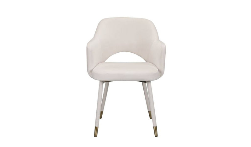 22" Cream Velvet And Gold Solid Color Parsons Chair By Homeroots | Armchairs | Modishstore