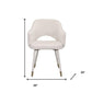 22" Cream Velvet And Gold Solid Color Parsons Chair By Homeroots | Armchairs | Modishstore - 6