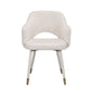 22" Cream Velvet And Gold Solid Color Parsons Chair By Homeroots | Armchairs | Modishstore - 3