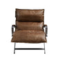 28" Brown Top Grain Leather And Steel Lounge Chair By Homeroots | Armchairs | Modishstore