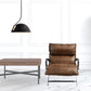 28" Brown Top Grain Leather And Steel Lounge Chair By Homeroots | Armchairs | Modishstore - 2