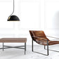 27" Brown Top Grain Leather And Steel Lounge Chair By Homeroots