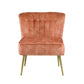 26" Burnt Orange Velvet And Brown Solid Color Slipper Chair By Homeroots | Armchairs | Modishstore - 2