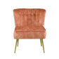 26" Burnt Orange Velvet And Brown Solid Color Slipper Chair By Homeroots | Armchairs | Modishstore