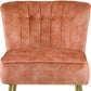 26" Burnt Orange Velvet And Brown Solid Color Slipper Chair By Homeroots | Armchairs | Modishstore - 3