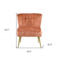 26" Burnt Orange Velvet And Brown Solid Color Slipper Chair By Homeroots | Armchairs | Modishstore - 6