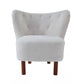 31" White Sherpa And Brown Polka Dots Wingback Chair By Homeroots | Armchairs | Modishstore - 2