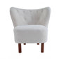 31" White Sherpa And Brown Polka Dots Wingback Chair By Homeroots | Armchairs | Modishstore