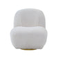 32" White Sherpa Solid Color Swivel Slipper Chair By Homeroots | Armchairs | Modishstore - 2