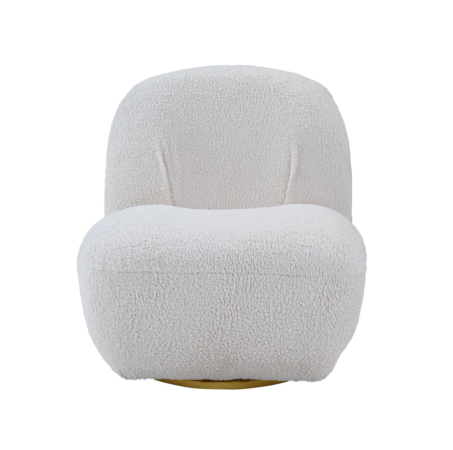 32" White Sherpa Solid Color Swivel Slipper Chair By Homeroots | Armchairs | Modishstore - 2