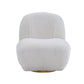 32" White Sherpa Solid Color Swivel Slipper Chair By Homeroots | Armchairs | Modishstore