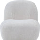 32" White Sherpa Solid Color Swivel Slipper Chair By Homeroots | Armchairs | Modishstore - 3
