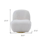 32" White Sherpa Solid Color Swivel Slipper Chair By Homeroots