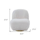 32" White Sherpa Solid Color Swivel Slipper Chair By Homeroots | Armchairs | Modishstore - 6