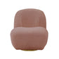 32" Pink Sherpa Solid Color Swivel Slipper Chair By Homeroots | Armchairs | Modishstore - 2
